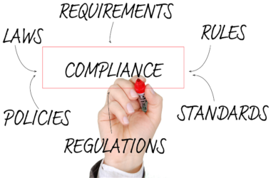 Policies, standards and compliance checklist illustration for AI content marketing rules