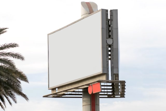 Blank billboard against a clear sky