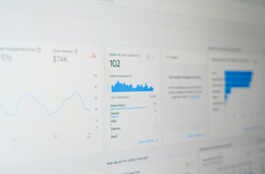 Computer screen showing data and analytics reporting